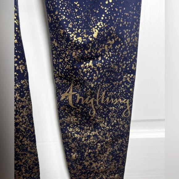 Lilly Pulitzer navy and gold luxletic leggings anything is possible size… - Picture 6 of 10